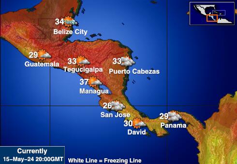 Κεντρική Αμερική Θερμοκρασία Καιρός χάρτη 