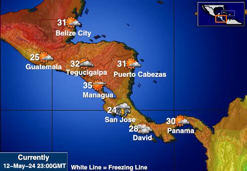 Srednja Amerika Vreme Temperatura Zemljevid 