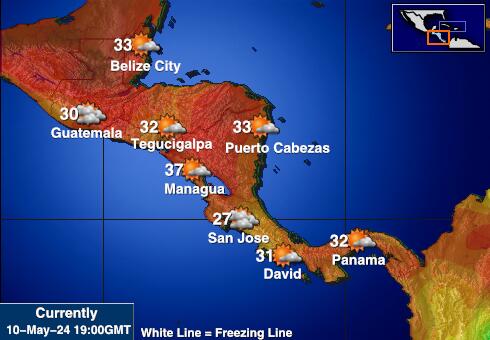 Amerika Tengah Peta Suhu Cuaca 