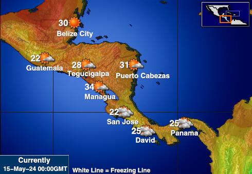 Amerika Tengah Peta suhu cuaca 