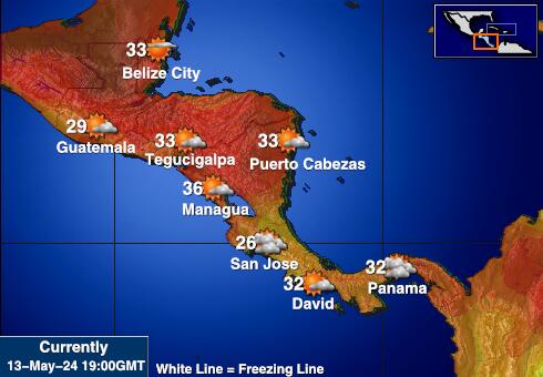 Kesk-Ameerikas Ilm temperatuur kaart 