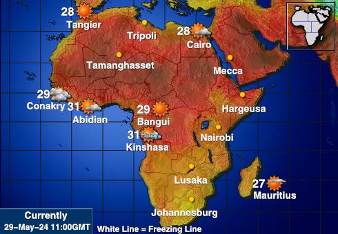 Tsjad Været temperatur kart 