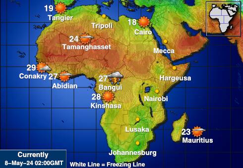 Чад Температурна карта за времето 