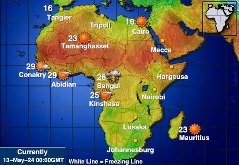 Чад Карта погоды Температура 