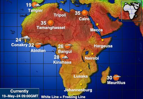 Чад Карта погоды Температура 