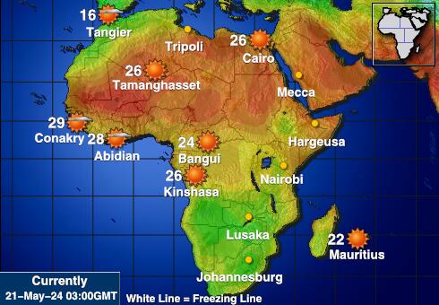Tsjaad Weer temperatuur kaart 