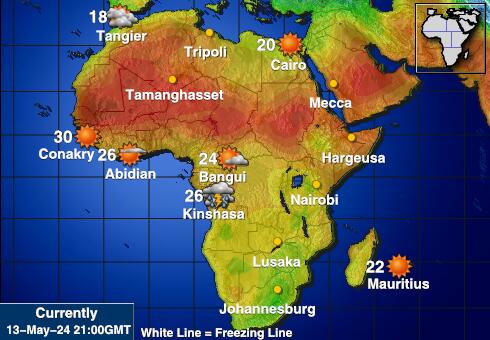 Τσαντ Θερμοκρασία Καιρός χάρτη 