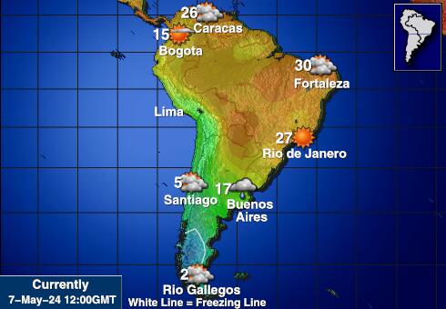 칠레 날씨 온도지도 