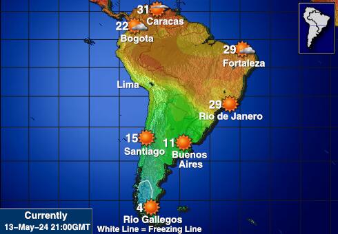 Чиле Временска прогноза, Температура, Карта 