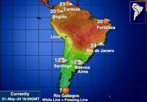 Chile Bản đồ nhiệt độ thời tiết 