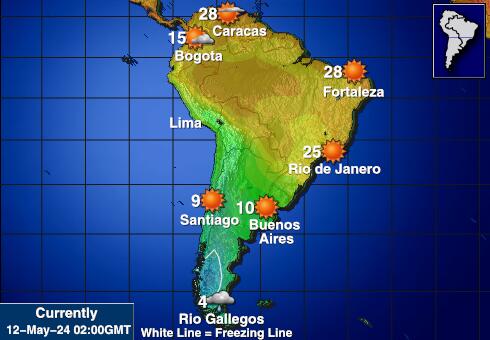 Čīle Laika temperatūra karte 