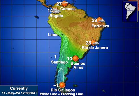 Chile Peta suhu cuaca 