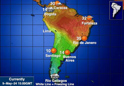 Chile Peta suhu cuaca 