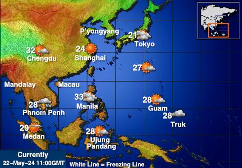 Chine Carte des températures de Météo 