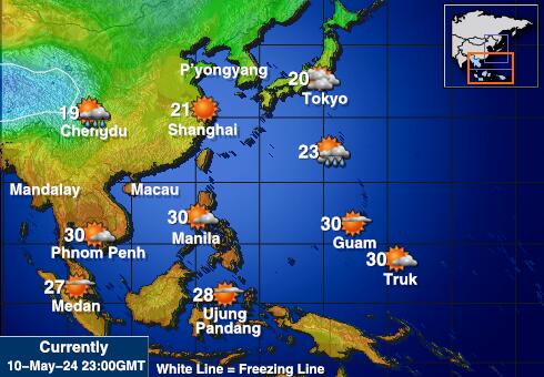 الصين خريطة درجة حرارة الطقس 