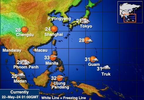 China Mapa temperatura Tempo 