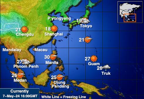 Китай Температурна карта за времето 