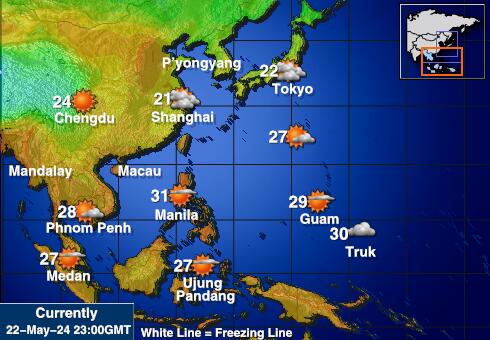 Κίνα Θερμοκρασία Καιρός χάρτη 