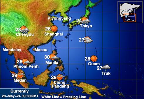 الصين خريطة درجة حرارة الطقس 