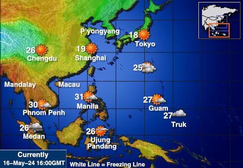 China Peta suhu cuaca 