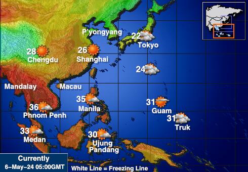 Китай Карта погоды Температура 