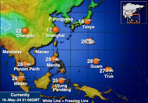 Китай Карта температури погоди 
