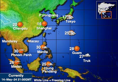 Китай Карта погоды Температура 