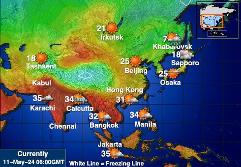 Pulau Krismas Peta suhu cuaca 