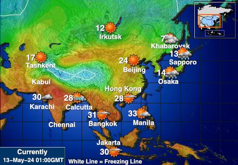 Острів Різдва Карта температури погоди 