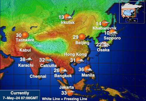 جزيرة الكريسماس خريطة درجة حرارة الطقس 
