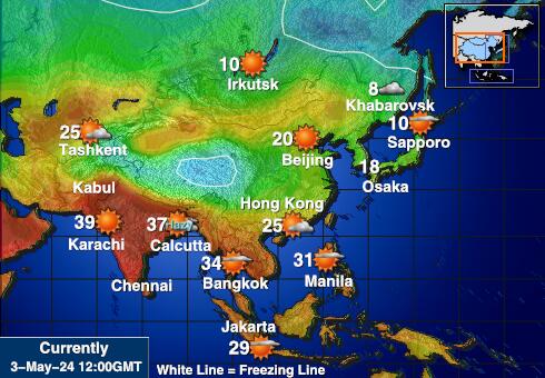 Коледният остров Температурна карта за времето 