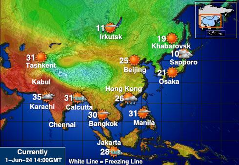 جزر كوكوس (كيلينغ) خريطة درجة حرارة الطقس 