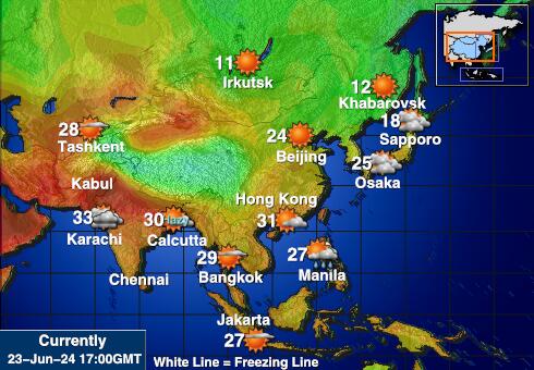 Кокосови (Кийлинг) острови Температурна карта за времето 