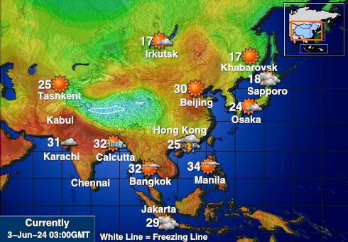 Cocos (Keeling) Adaları Hava sıcaklığı haritası 