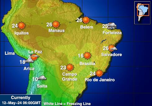 Colombia Peta suhu cuaca 