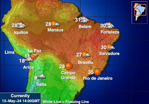 Colombia Bản đồ nhiệt độ thời tiết 