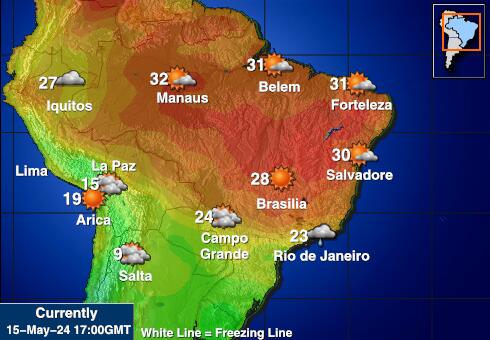 Kolumbija Vreme Temperatura Zemljevid 
