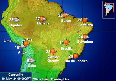 Колумбія Карта температури погоди 