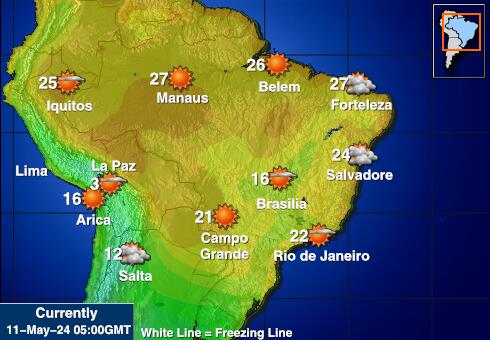 Kolumbien Wetter Temperaturkarte 
