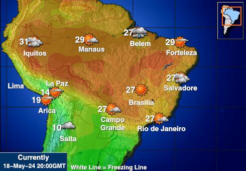 Kolumbia Sää lämpötila kartta 