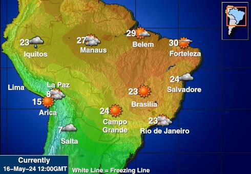 Colombia Bản đồ nhiệt độ thời tiết 