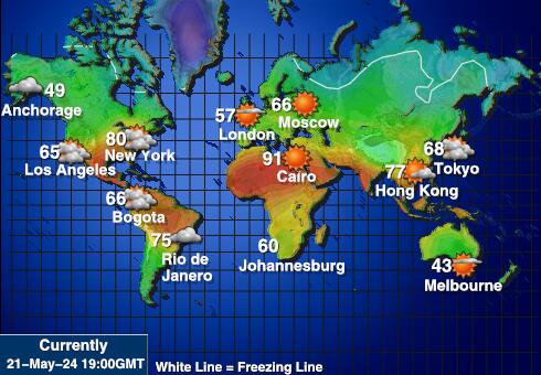 Quần đảo Cook Bản đồ nhiệt độ thời tiết 