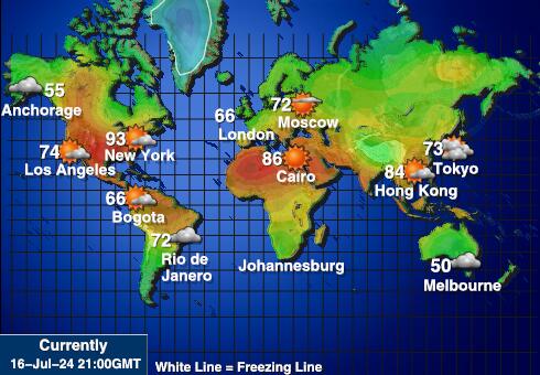 Острова Кука Карта погоды Температура 