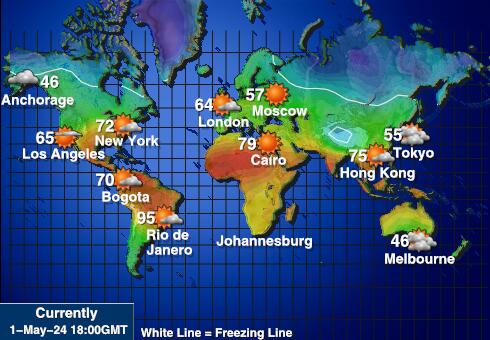 Cook Islands Ilm temperatuur kaart 