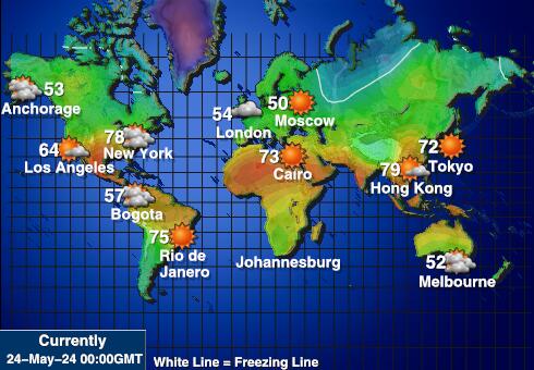 Cook Islands Sää lämpötila kartta 