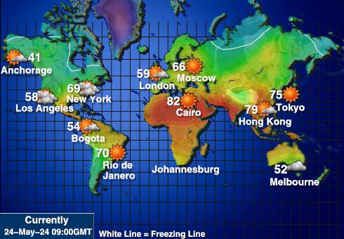 Cook Islands Sää lämpötila kartta 
