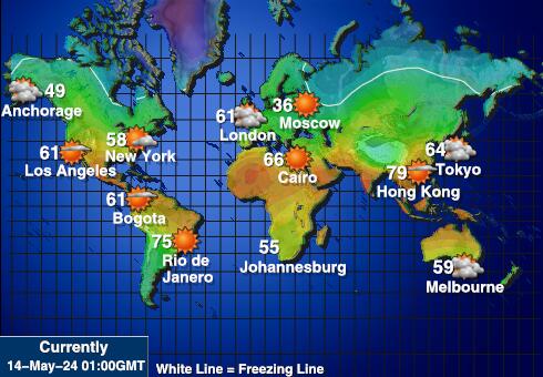 Кук острови Температурна карта за времето 