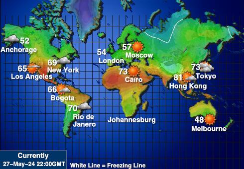 Kepulauan Cook Peta suhu cuaca 