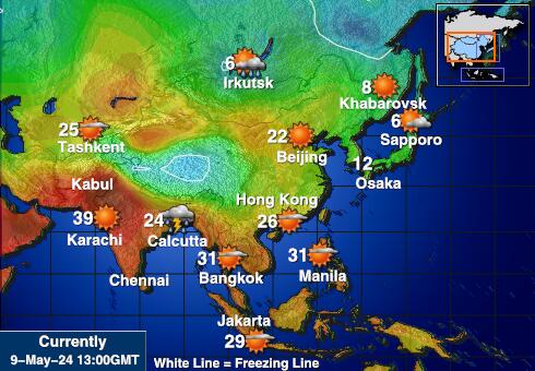 Kepulauan Laut Karang Peta Suhu Cuaca 