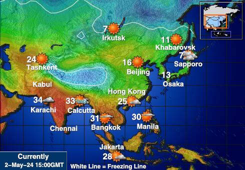 珊瑚海群岛 天气温度图 